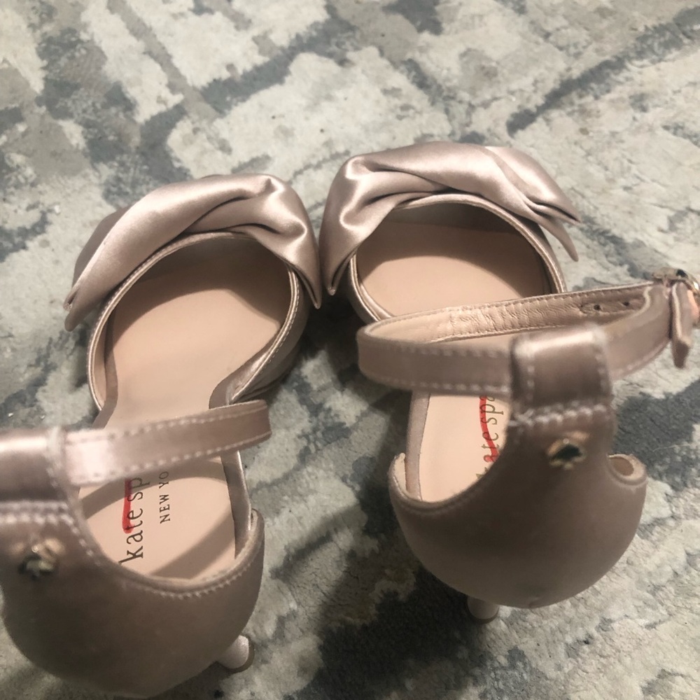 kate spade Satin Bow Ankle Strap Heels in Blush - Picture 4 of 8